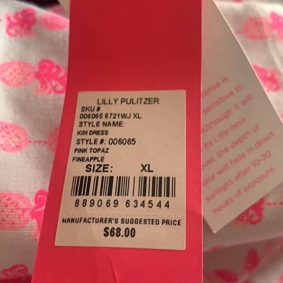 New Lily Pulitzer Girl's Kim Pineapple Shift Dress - Picture 4 of 6